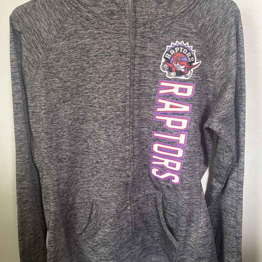New - Gray Raptors Zip-Up Hoodie